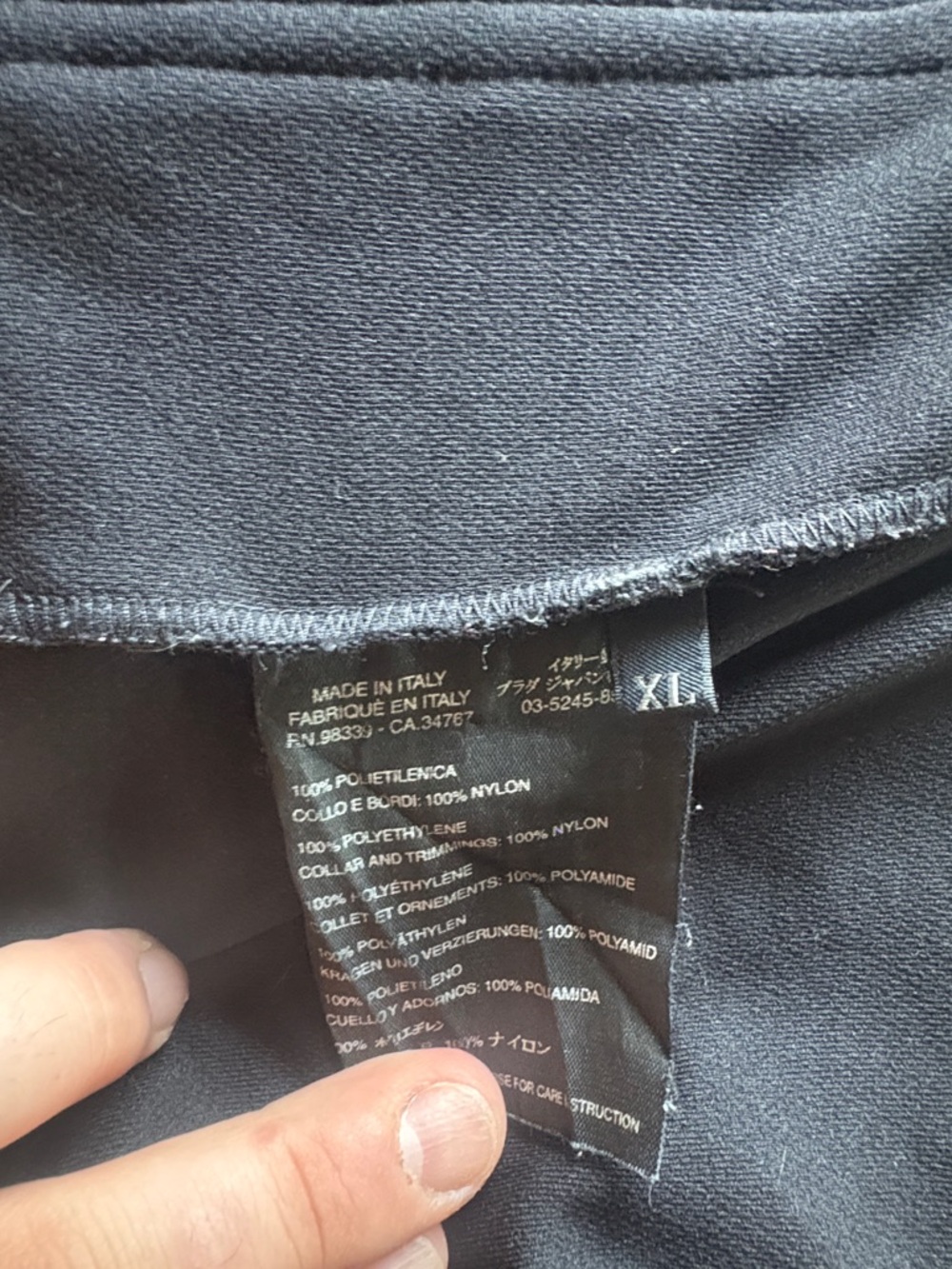 Prada Black Bomber Jacket with Burgundy and White Striped Trim - Picture 3 of 4